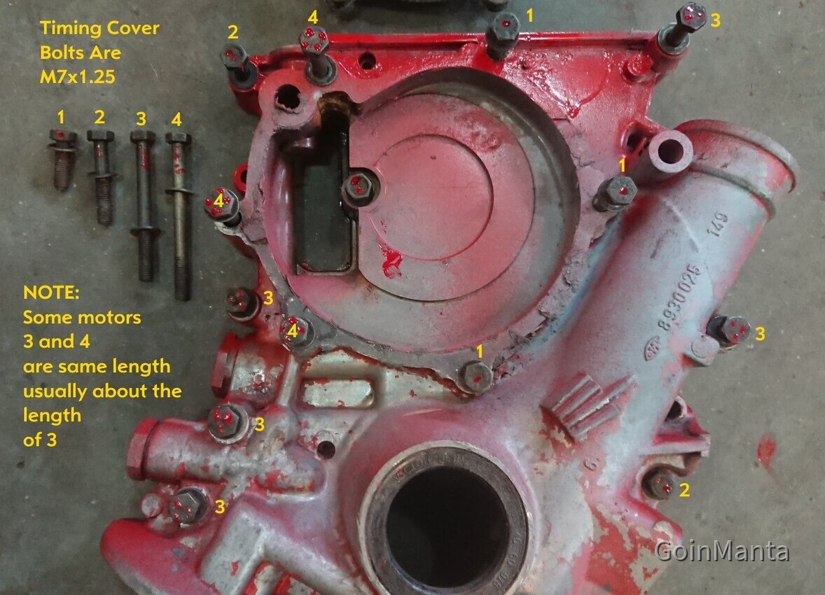 Timing Cover and Bolt Locations