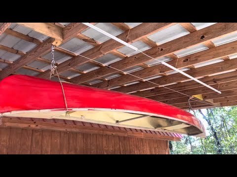 Electric winch and pulley system to lift my canoe up and down